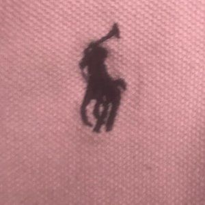 Pink Polo Ralph Lauren Collar Shirt W/ Blue Logo